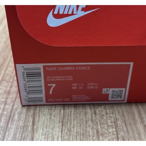 Nike Gamma Force Shoes low FN7109 100 White Emerald Rise Women's Size 7 Sneakers - Picture 9 of 11